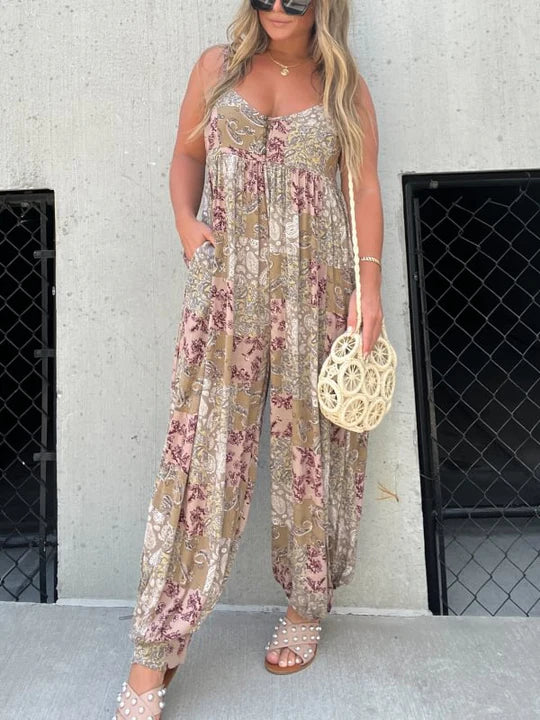Cristina - Mono Casual con Estampado de Retales