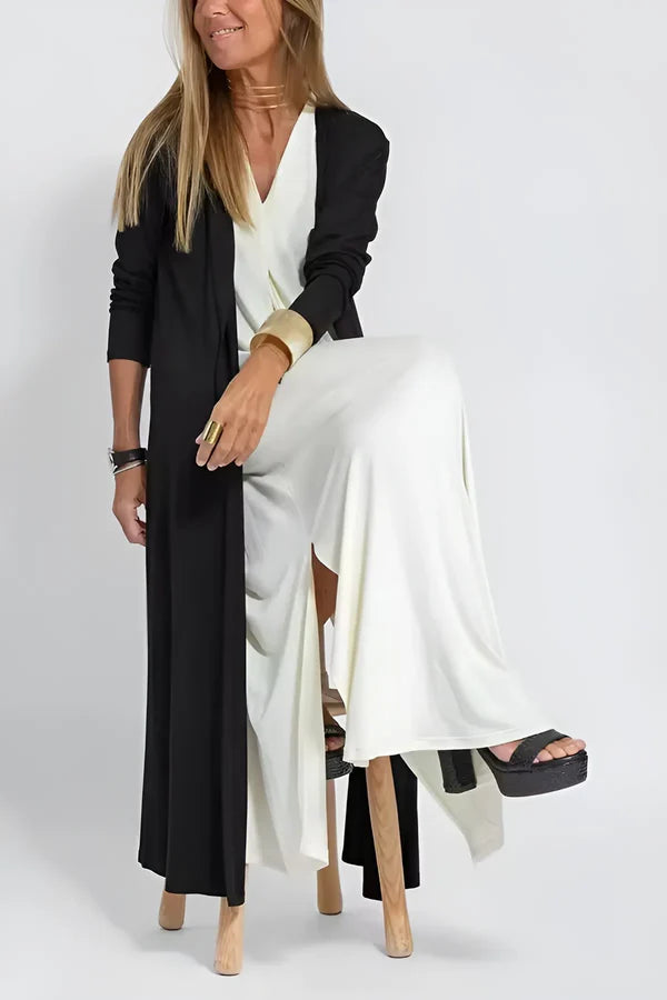 Vestido largo elegante + cárdigan a juego de regalo