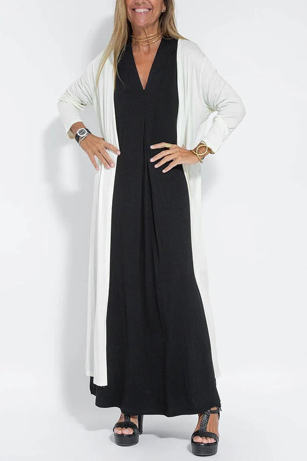 Vestido largo elegante + cárdigan a juego de regalo