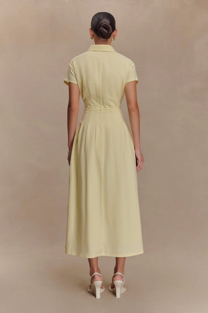 Vestido Midi de Lino con Botones