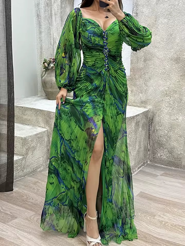✨Elegancia Silueta-Fina - Vestido largo de manga larga✨