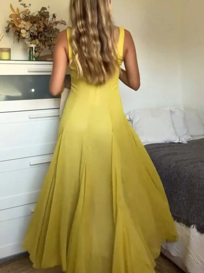 Vestido de Tirantes con Escote Cuadrado