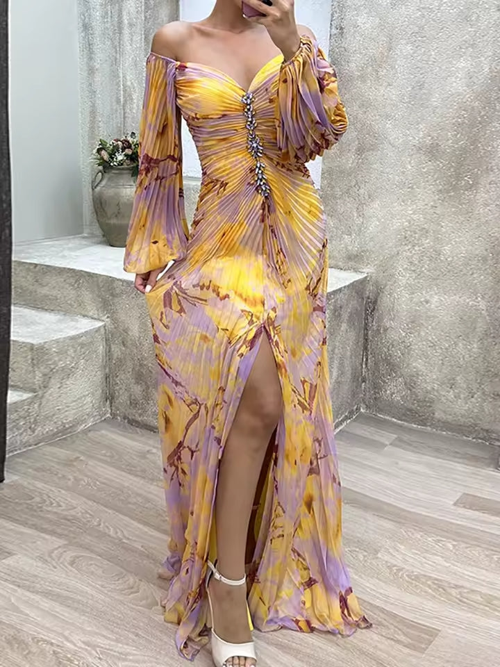 ✨Elegancia Silueta-Fina - Vestido largo de manga larga✨