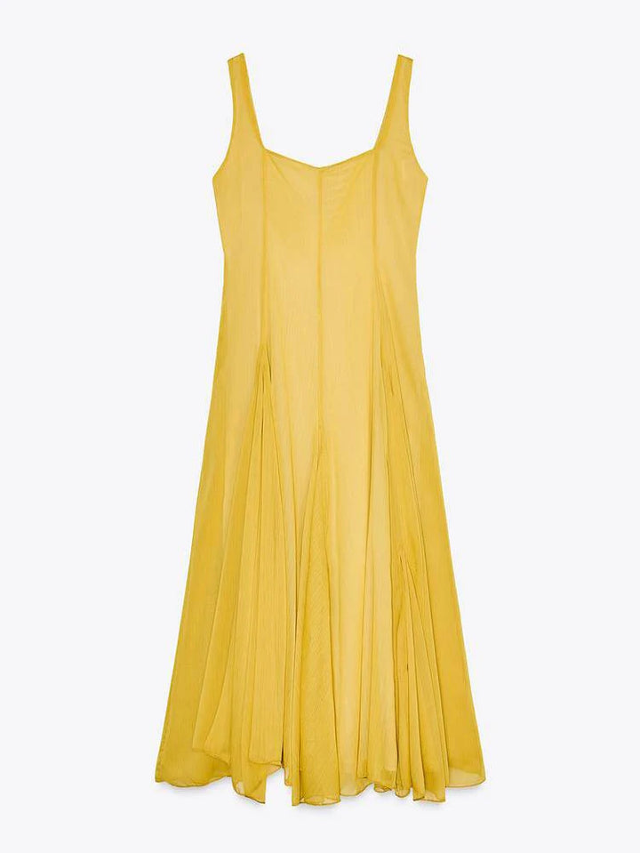 Vestido de Tirantes con Escote Cuadrado