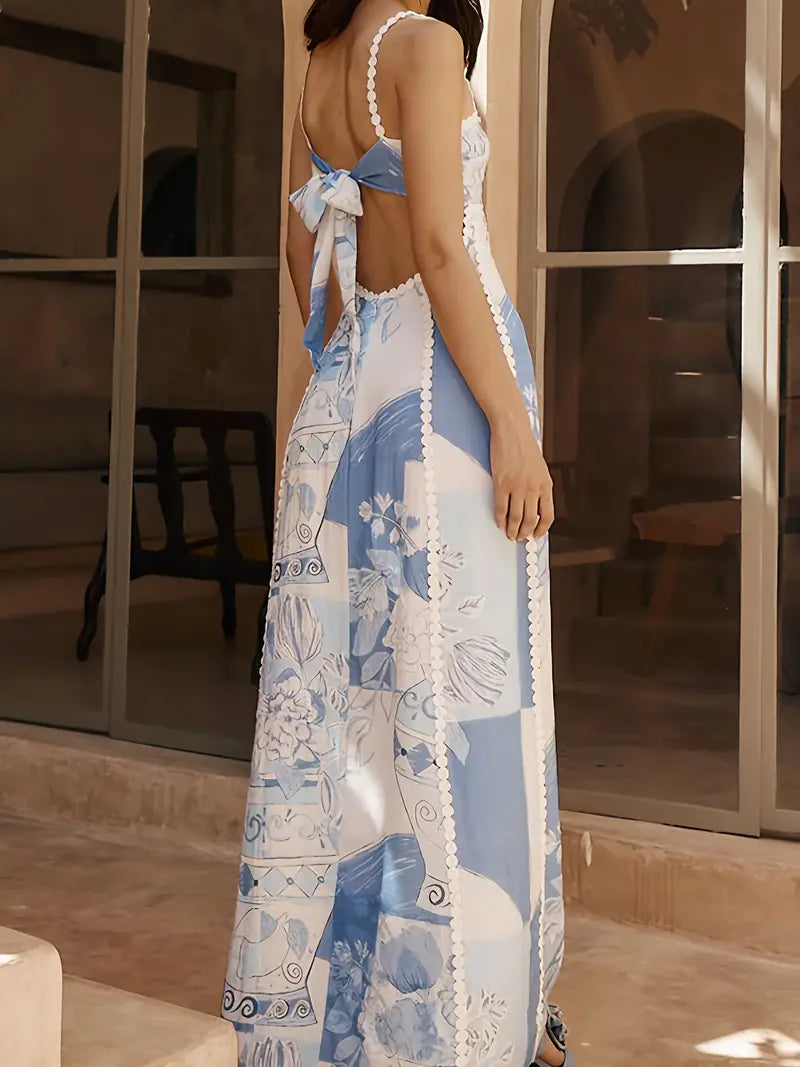Vestido Largo con Estampado Floral