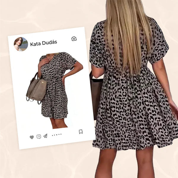 Vestido Corto Estampado Leopardo